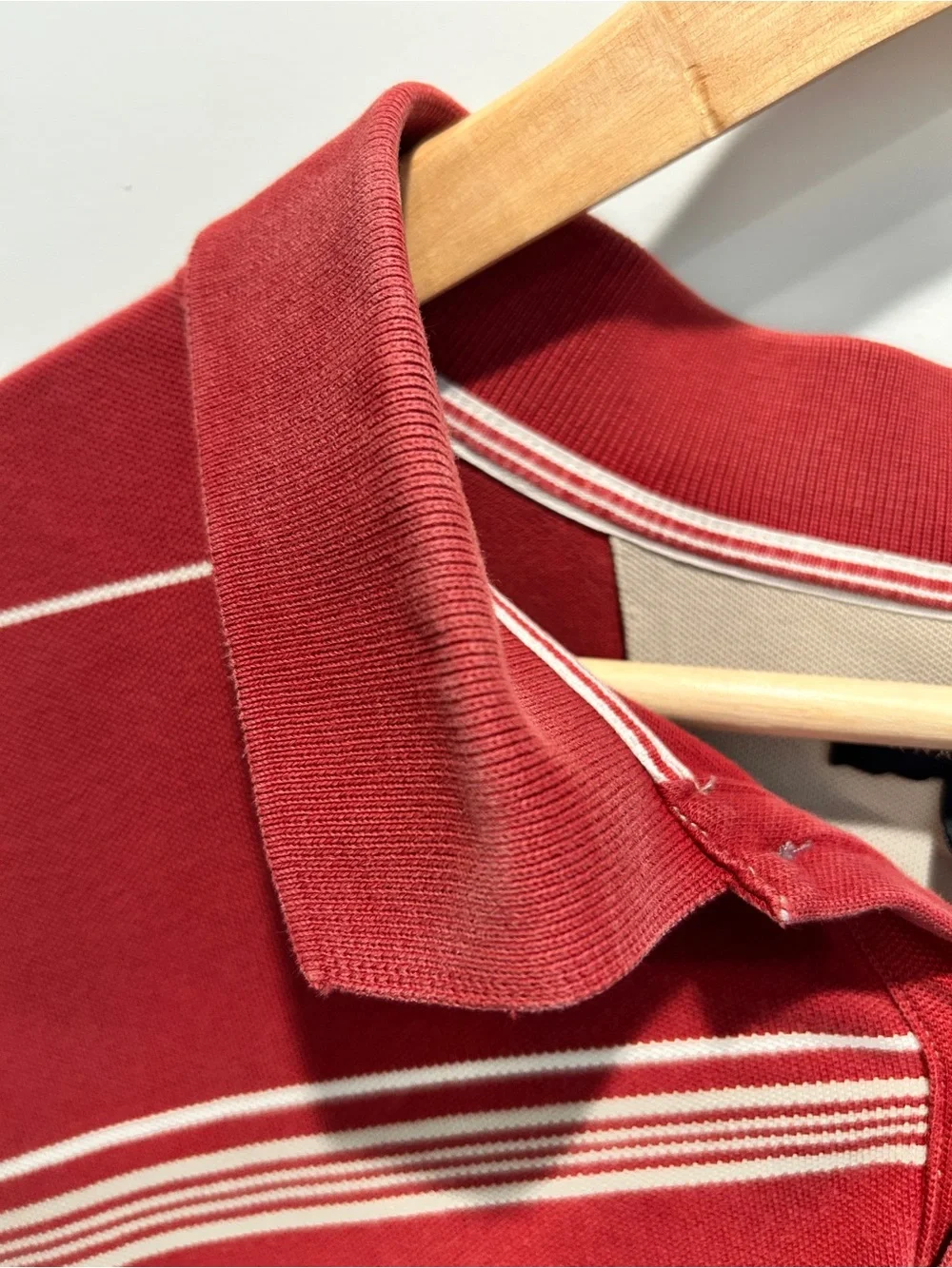 Banana Republic Men’s Tall XXL Red Striped Polo Shirt Elephant Logo